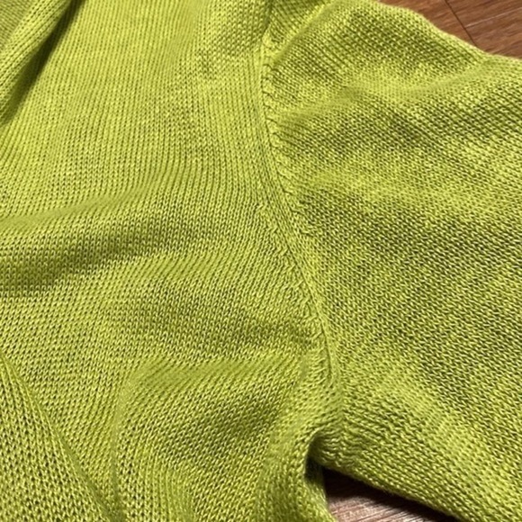 Eileen Fisher Petite Green Linen Cardigan M - Picture 8 of 13